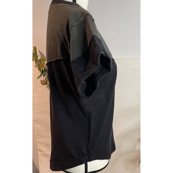 We The Free Black & Green Short Sleeve Top With Grommet Heart Design Size Small - Picture 10 of 16